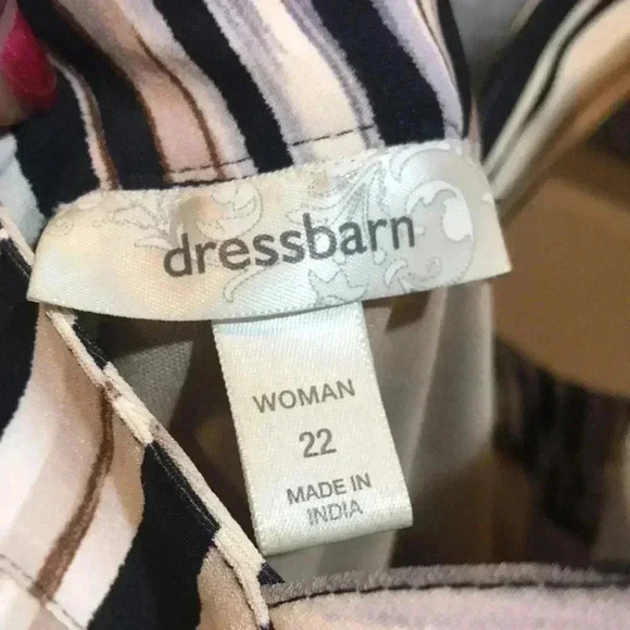 Dress Barn Woman Striped Beige, Black, Brown and Cream Lined Maxi Dress-Size 22 - Picture 9 of 9